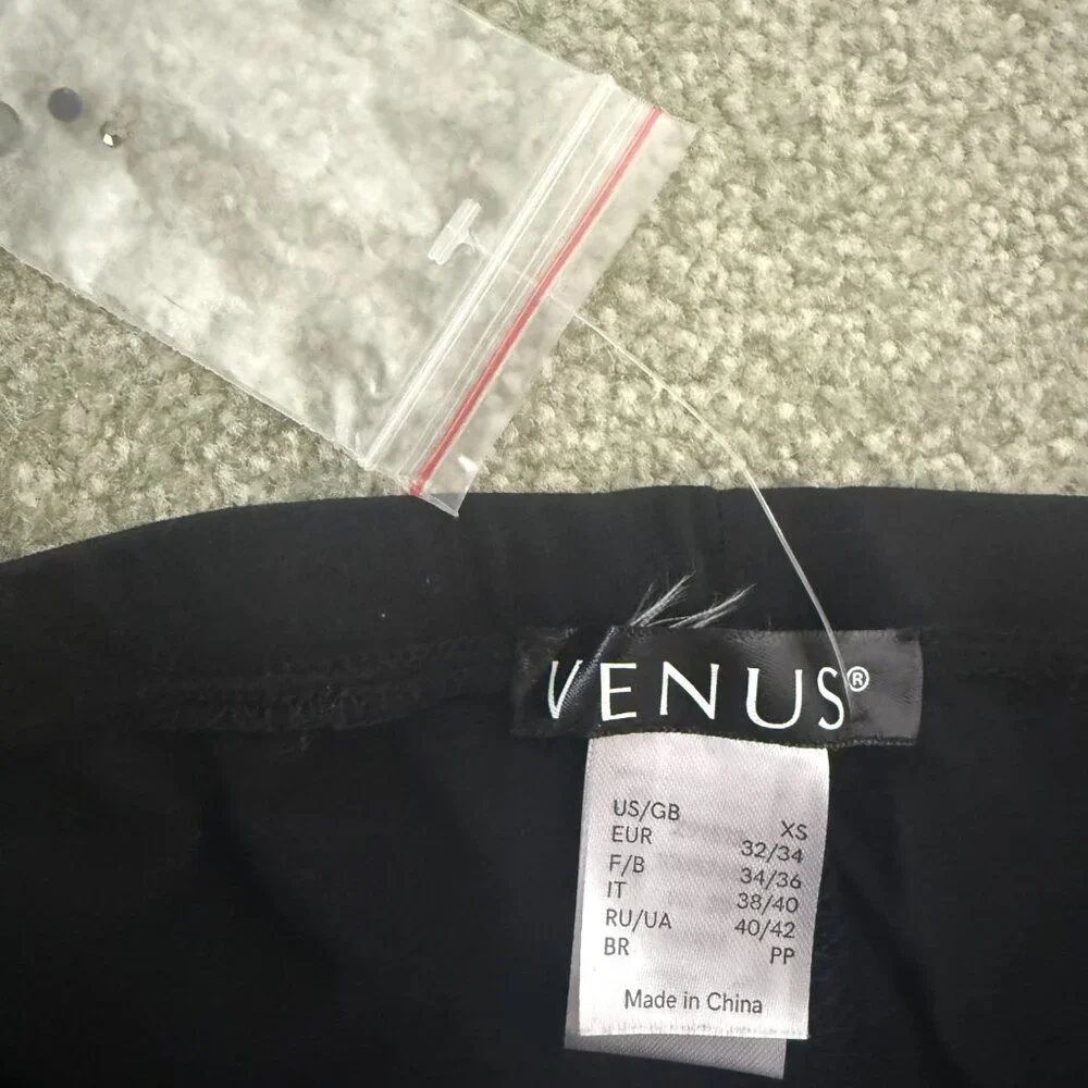 VENUS Black Embellished Lace Hem Leggings – Size XS (New with Extra Rhinestones) - Picture 6 of 6